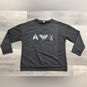 Women’s Black Goth Insect Graphic Sweatshirt